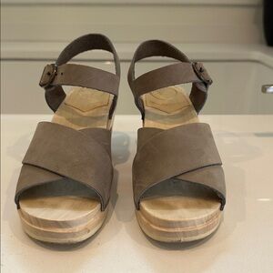 No. 6 Store Coco Cross Front Gray Sandals Clogs